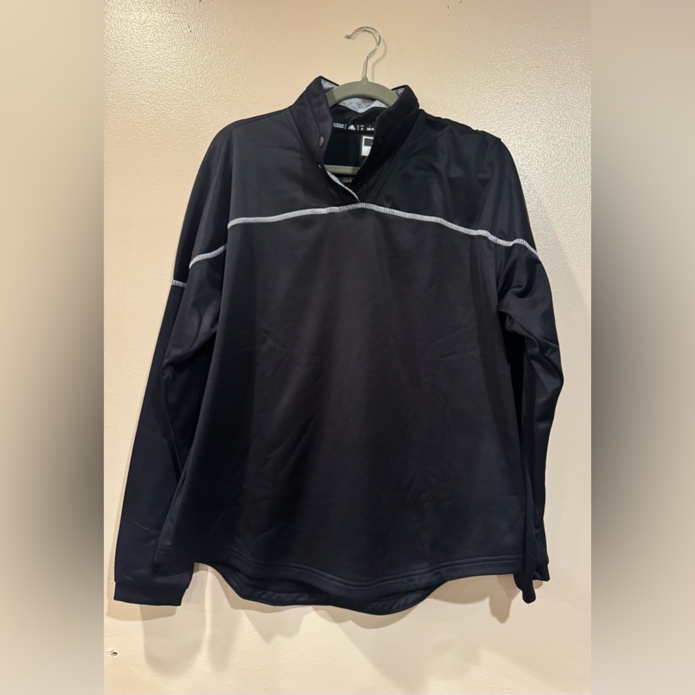 Adidas Women Stadium 1/4 Snap Black Long Sleeve Size Medium NWT